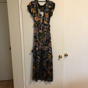 For Love & Lemons Black Floral Maxi